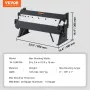 VEVOR Box and Pan Brake, 24-Inch, 0-130 Degrees Sheet Metal Bending Brake, Portable Metal Bender with 20 Gauge Low Carbon Steel