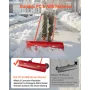 VEVOR Snow Pusher Shovel with Wheels, 96 cm Wheeled Snowplow Shovel with Bi-Directional Angled Blade & 90° Adjustable Handle, Du