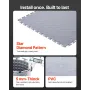 Garage Floor Tiles Interlocking, 16 Pack 513 x 513 x 5 mm Interlocking Modular Garage Flooring Tiles, Diamond Plate Slip-Resista