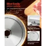 Commercial Meat Slicer, 320W Electric Deli Slicer Machine with 250 mm Sharp Blade, Meat-Slicer with 450 RPM Slicing Speed, 0-10 