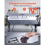 Box and Pan Brake, 610 mm/24 inch Sheet Metal Bending Brake,16-Gauge Mild Steel Capacity, 0-135 Degree Adjustable, Metal Bender 