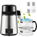 Water Distiller, 1 L/H, 4L Distilled Water Maker w/ 0-99 H Timing, 750W Countertop Water Purifier w/ Dual Temp Display, Glass