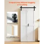 Bifold Barn Door, 914 x 2134 mm, MDF Bi-Fold Sliding Closet Doors, Hardware Kit Included, H-Frame Space-Saving Design, Need to A