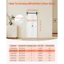 Bifold Barn Door, 914 x 2134 mm, MDF Bi-Fold Sliding Closet Doors, Hardware Kit Included, H-Frame Space-Saving Design, Need to A