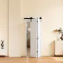 Bifold Barn Door, 914 x 2134 mm, MDF Bi-Fold Sliding Closet Doors, Hardware Kit Included, H-Frame Space-Saving Design, Need to A