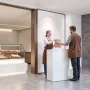 reception, 60 cm rektangulært frontbord, moderne