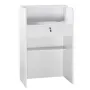 Reception Desk, 60 cm Rectangular Front Counter Table, Modern Office Reception Desk with Drawer, Small Minimalist Retail Counter