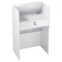 Reception Desk, 60 cm Rectangular Front Counter Table, Modern Office Reception Desk with Drawer, Small Minimalist Retail Counter