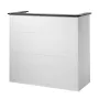 VEVOR Reception Desk, 127.5cm Rectangular Front Counter Table, Modern Office Reception Desk with Light Strip, 3 Drawers & Storag