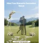 Arch Backdrop Stand, Set of 2, 2.2 m and 1.8 m, Stable Structure, Easy Assembly, Gold Metal Arch Backdrop Stand for Wedding, Bir