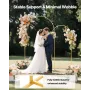 Arch Backdrop Stand, Set of 2, 2.2 m and 1.8 m, Stable Structure, Easy Assembly, Gold Metal Arch Backdrop Stand for Wedding, Bir