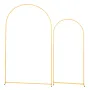 VEVOR Arch Backdrop Stand, Set of 2, 2.2 m and 1.8 m, Stable Structure, Easy Assembly, Gold Metal Arch Backdrop Stand for Weddin