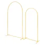 Arch Backdrop Stand, Set of 2, 2.2 m and 1.8 m, Stable Structure, Easy Assembly, Gold Metal Arch Backdrop Stand for Wedding, Bir