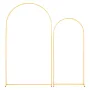 VEVOR Arch Backdrop Stand, Set of 2, 2.2 m and 1.8 m, Stable Structure, Easy Assembly, Gold Metal Arch Backdrop Stand for Weddin