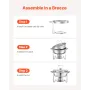 Chafing Dish Buffet Set, 5 Qt 4 Pack, Stainless Steel Chafer with 4 Full Size Pan, Round Catering Warmer Server with Glass Lid W
