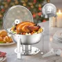 Chafing Dish Buffet Set, 5 Qt 4 Pack, Stainless Steel Chafer with 4 Full Size Pan, Round Catering Warmer Server with Glass Lid W