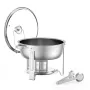 VEVOR Chafing tallerkenbuffetsæt, 5 Qt 4 Pack, rustfrit stål Chafer med 4 fuld størrelse pande, rund cateringvarmer server med