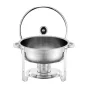 Chafing Dish Buffet Set, 5 Qt 4 Pack, Stainless Steel Chafer with 4 Full Size Pan, Round Catering Warmer Server with Glass Lid W