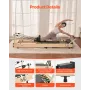 VEVOR Foldable Pilates Reformer, Wooden Pilates Workout Machine for Home Gym Studio Use, Pilates Bed with Dual Resistance- Sprin
