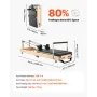 Foldbar Pilates Reformer, Pilates træningsmaskine i træ til