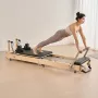 VEVOR Foldable Pilates Reformer, Wooden Pilates Workout Machine for Home Gym Studio Use, Pilates Bed with Dual Resistance- Sprin