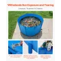 Canvas Fish Pond, 818 Gal Capacity Above Ground Fish Pond, Foldable PVC Koi Tank, Round Goldfish Tank with Stable Frame and Drai