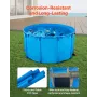 Canvas Fish Pond, 818 Gal Capacity Above Ground Fish Pond, Foldable PVC Koi Tank, Round Goldfish Tank with Stable Frame and Drai