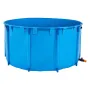 Canvas Fish Pond, 818 Gal Capacity Above Ground Fish Pond, Foldable PVC Koi Tank, Round Goldfish Tank with Stable Frame and Drai