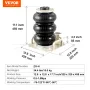 Air Jack, 3 Ton/6600 lbs Triple Bag Air Jack, Air Bag Jack Lift Up to 450 mm, 3-5S Fast Lifting Pneumatic Jack, with Side Handle
