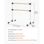 VEVOR Ballet Barre, Dobbelt bøgetræ Barre Barre til hjemmet, Fritstående Portable Ballet Stretching Dance Barre, Højdejusterbar
