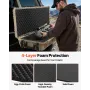 Hard Rifle Case, Lockable Rifle Case with Pre-cut Foams, 1320 mm Gun Storage with Wheels, Heavy Duty IP67 Waterproof & Dustproof
