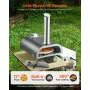 Outdoor Pizza Oven, 12 in Wood Fired Pizza Ovens, Pellet Pizza-Stove with Thermometer & Electric Rotation, Portable Pizza-Maker 