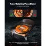 Outdoor Pizza Oven, 12 in Wood Fired Pizza Ovens, Pellet Pizza-Stove with Thermometer & Electric Rotation, Portable Pizza-Maker 