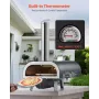 VEVOR Outdoor Pizza Oven, 12 in Wood Fired Pizza Ovens, Pellet Pizza-Stove with Thermometer & Electric Rotation, Portable Pizza-