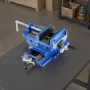 Cross Slide Drill Press Vise, 6 Inch Jaw Width, 2 Way X-Y Axis Bench Vise, 5.7 Inch Max Jaw Opening, Heavy Duty Cast Iron, Workb