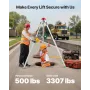 VEVOR Confined Space Tripod Kit, Heavy Duty Rescue Tripod Lifting Hoist 544 kg Winch, 1.25 m Adjustable Legs, 30 m Cable Portabl