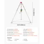 Confined Space Tripod Kit, Heavy Duty Rescue Tripod Lifting Hoist 544 kg Winch, 1.25 m Adjustable Legs, 30 m Cable Portable Kit,