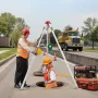 Confined Space Tripod Kit, Heavy Duty Rescue Tripod Lifting Hoist 544 kg Winch, 1.25 m Adjustable Legs, 30 m Cable Portable Kit,