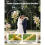 Arch Backdrop Stand, Set of 3, 2.4/2.2/2 m, Stable Structure, Easy Assembly, Gold Metal Arch Backdrop Stand for Wedding, Birthda