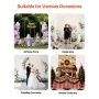 VEVOR Arch Backdrop Stand, Set of 3, 2.4/2.2/2 m, Stable Structure, Easy Assembly, Gold Metal Arch Backdrop Stand for Wedding, B