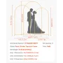 Arch Backdrop Stand, Set of 3, 2.4/2.2/2 m, Stable Structure, Easy Assembly, Gold Metal Arch Backdrop Stand for Wedding, Birthda