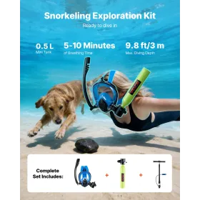 Mini Scuba Tank med undermaske, 0,5L bærbar dykkertank til