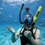 VEVOR Mini Scuba Tank with Sub-Mask, 0.5L Portable Diving Tank for Underwater Breathing, Reusable Lung Diving Cylinder up to 10 