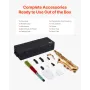 Tenor Saxophone, B Flat, Professional Brass Saxophone Beginner Kit with Carrying Case, Mouthpiece, Straps, Cleaning Cloth, Glove