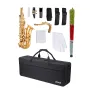 Tenor Saxophone, B Flat, Professional Brass Saxophone Beginner Kit with Carrying Case, Mouthpiece, Straps, Cleaning Cloth, Glove