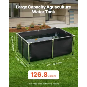 Canvas Fish Pond, 126,8 Gal Above Ground Fish Dam, Foldbar PVC