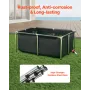 Canvas Fish Pond, 126.8 Gal Above Ground Fish Pond, Foldable PVC Koi Tank, Rectangular Goldfish Tank with Stable Frame and Drain