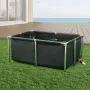 Canvas Fish Pond, 126.8 Gal Above Ground Fish Pond, Foldable PVC Koi Tank, Rectangular Goldfish Tank with Stable Frame and Drain