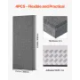 VEVOR 4 PCS Acoustic Panels, 2 inch Thick 23.6 x 11.8 inch Fiberglass Sound Absorbing Panels, Self-adhesive Soundproof Wall Boar