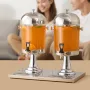 VEVOR Beverage Dispenser, 8L x 2 Drink Dispenser for Parties, Stainless Steel + Plastic Juice Dispensers with Spigot Ice Chamber